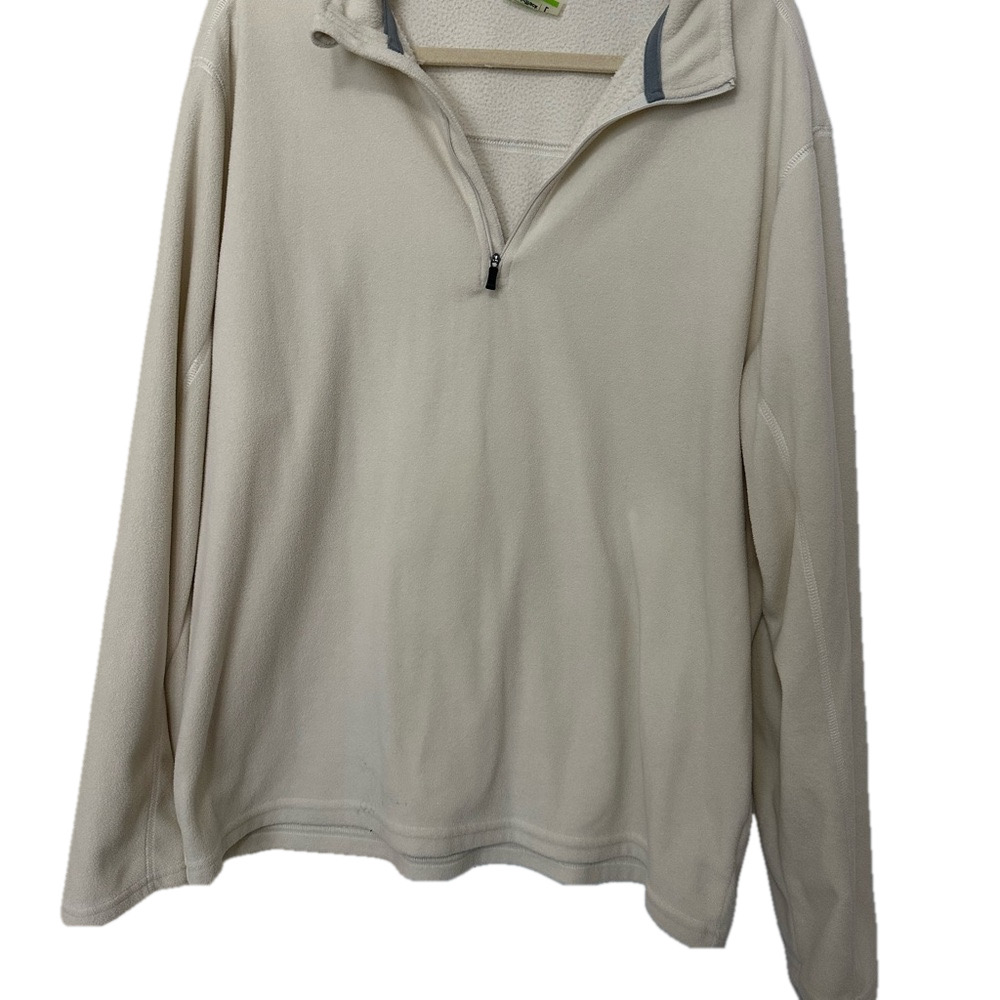NordicTrack Cream Quarter-Zip Fleece Pullover